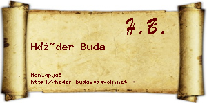 Héder Buda névjegykártya